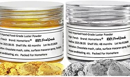 HomeHere Gold Luster Dust Edible Cake Gold Dust (14g) (Gold + Silver)