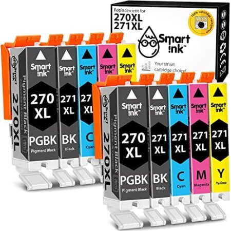 Smart Ink Compatible Ink Cartridge Replacement for Canon PGI 270 XL CLI 271 (2PGBK/BK/C/M/Y 10 Pack Combo) to use with PIXMA MG5720 MG5721 MG5722 MG6820 MG6821 MG6822 TS5020 TS6020