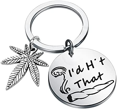 Marijuana Keychains Weed Gift Marijuana Leaf Keychain I'd Hit That Weed Charm Keychain